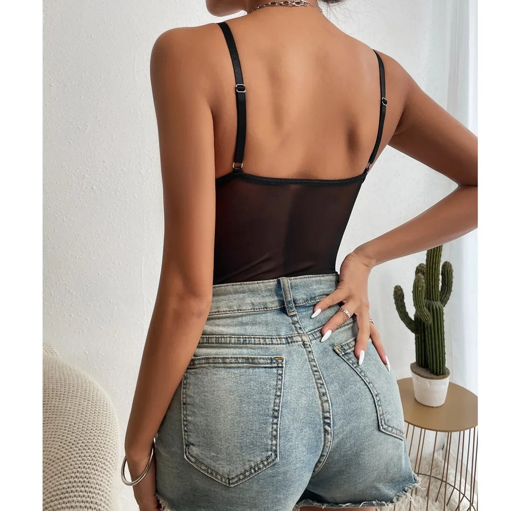 The Noir Contour Lace Bodysuit