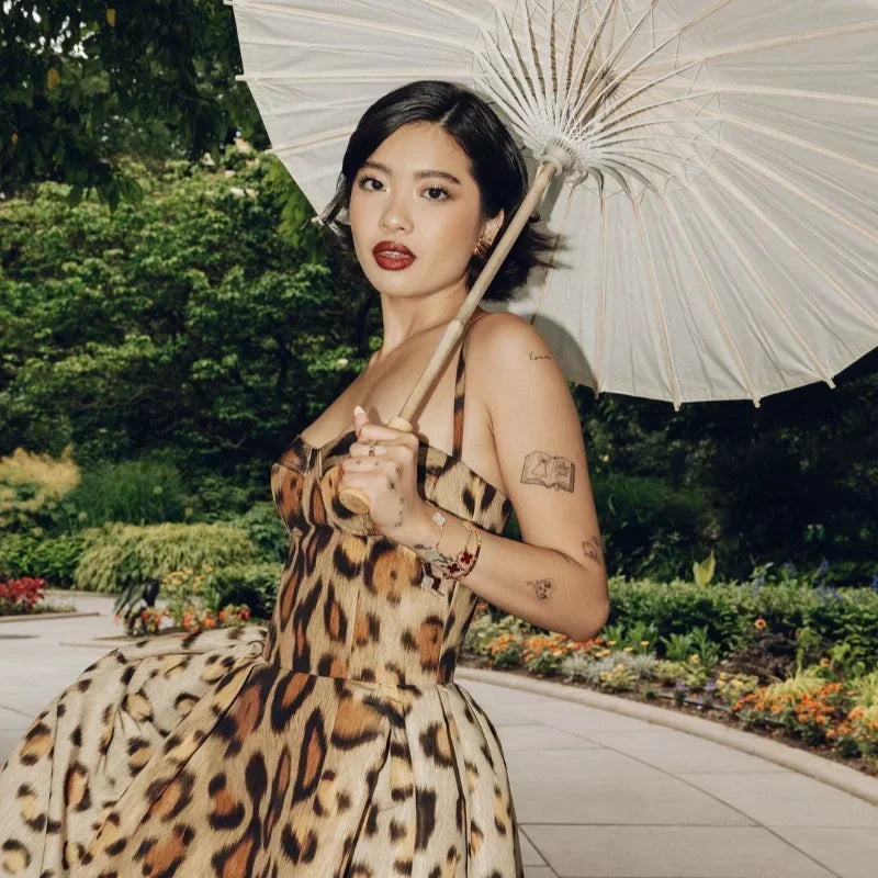 The Leopard Print Sling A-Line Dress