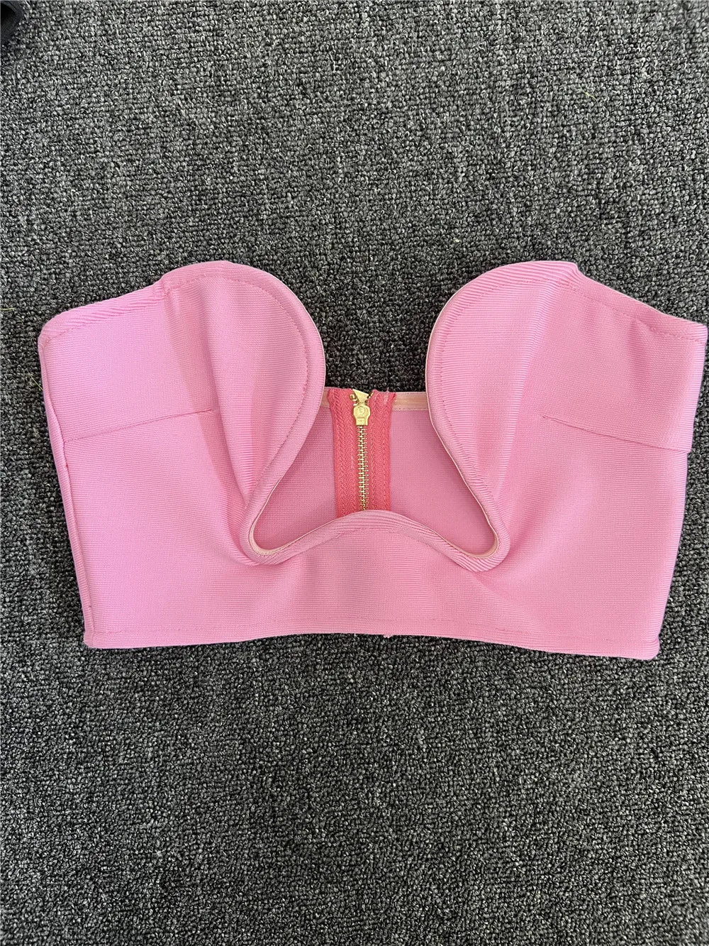 The Heartbreaker Plunge Strapless Crop Top