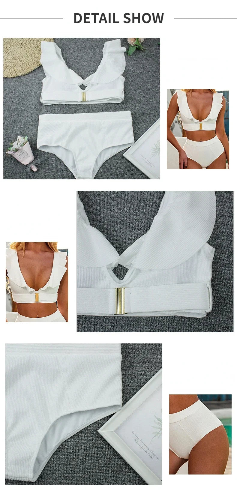 The Riviera Ruffle High Waist Bikini Set