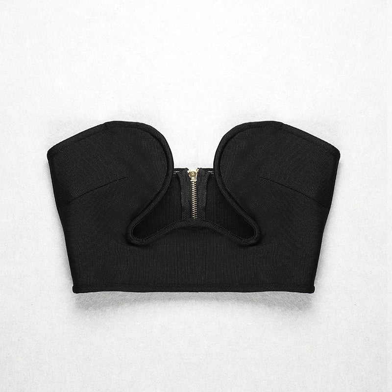 The Heartbreaker Plunge Strapless Crop Top