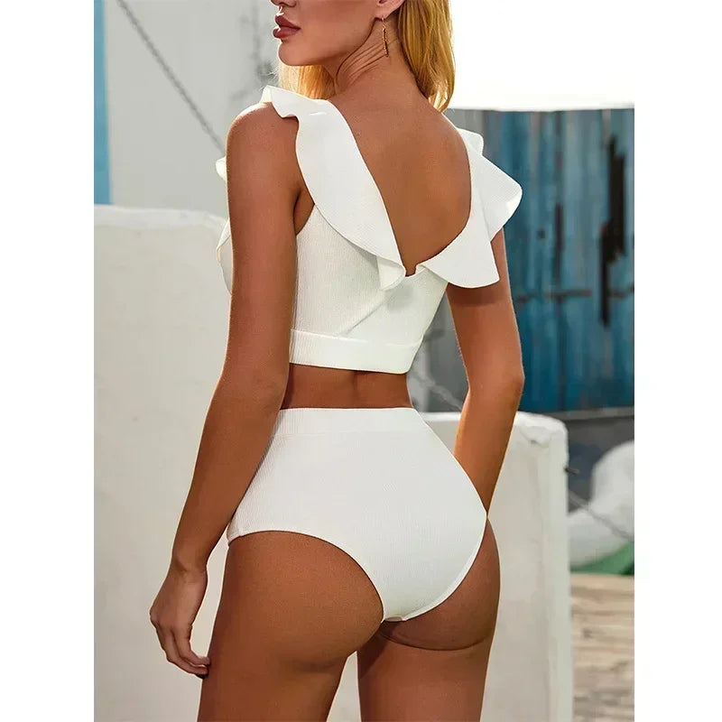 The Riviera Ruffle High Waist Bikini Set