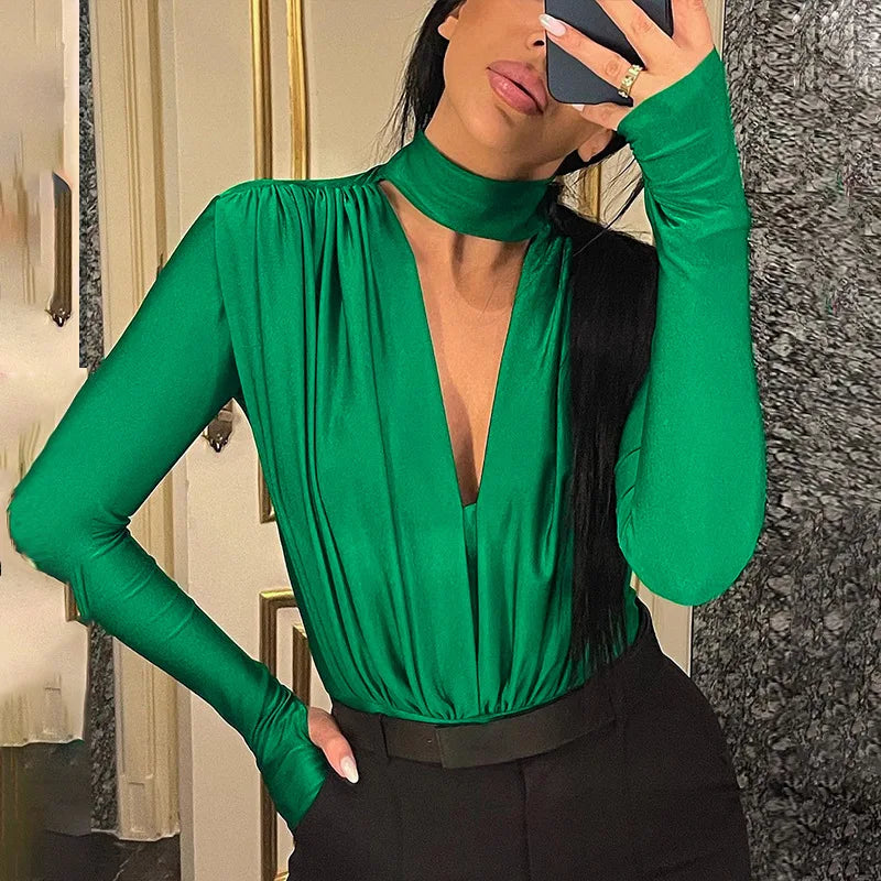 The Slim V-Neck Long Sleeve Bodysuit