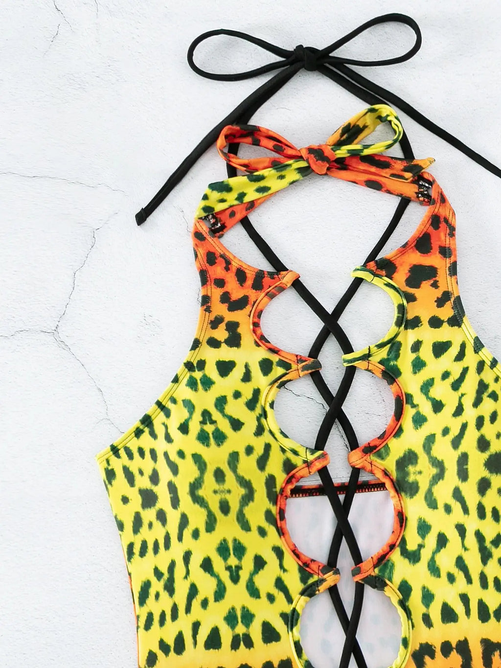 Daxiyee Wild Lagoon Lace-Up Swimsuit