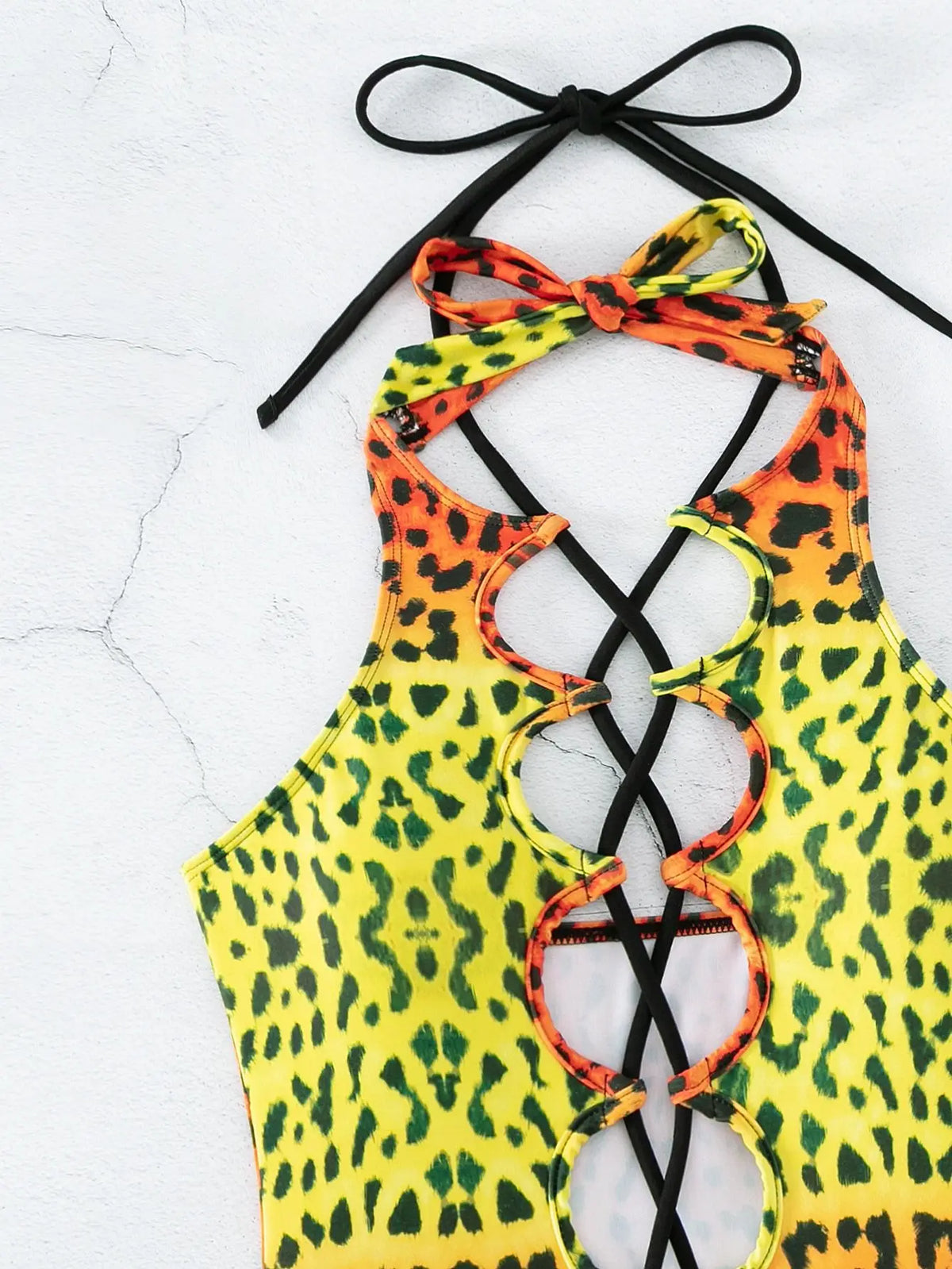 Daxiyee Wild Lagoon Lace-Up Swimsuit