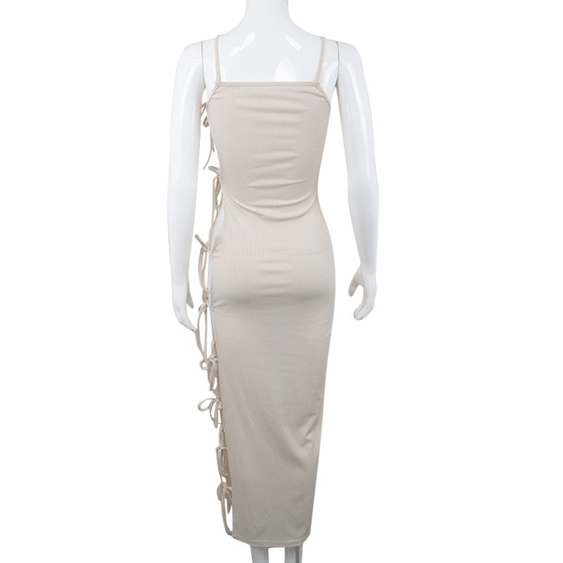 The Barely Tied Side-Cutout Maxi Dress