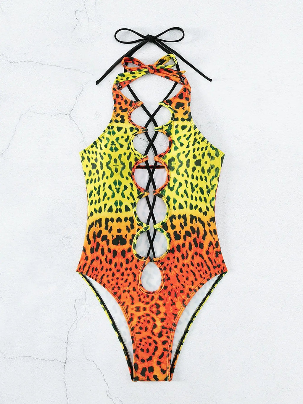 Daxiyee Wild Lagoon Lace-Up Swimsuit