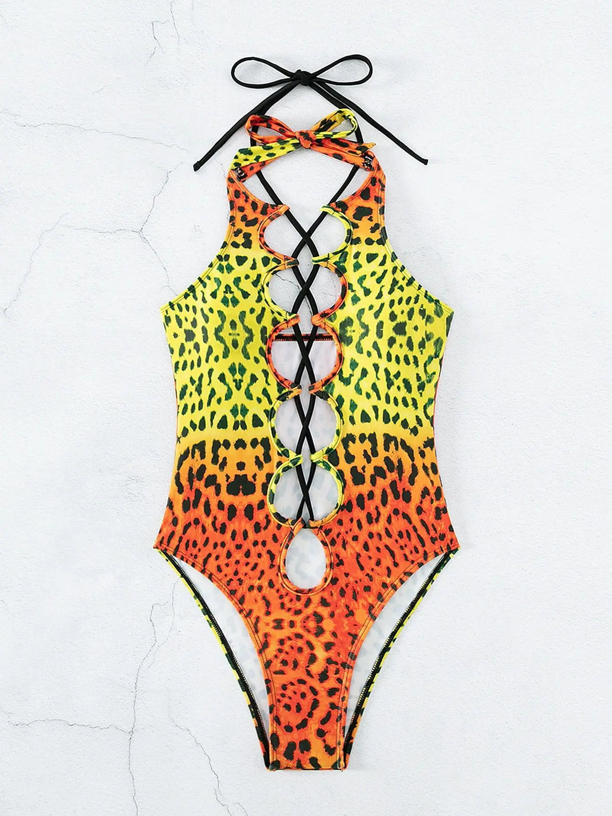 Daxiyee Wild Lagoon Lace-Up Swimsuit