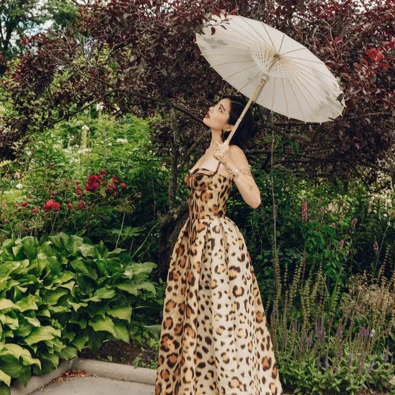 The Leopard Print Sling A-Line Dress