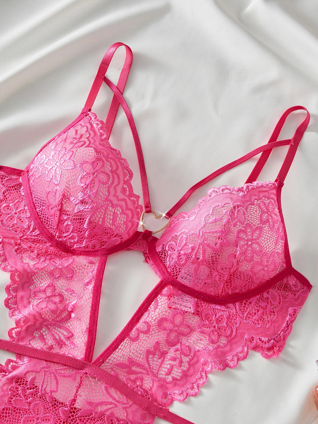 The Heart Embroidered Lace Bodysuit