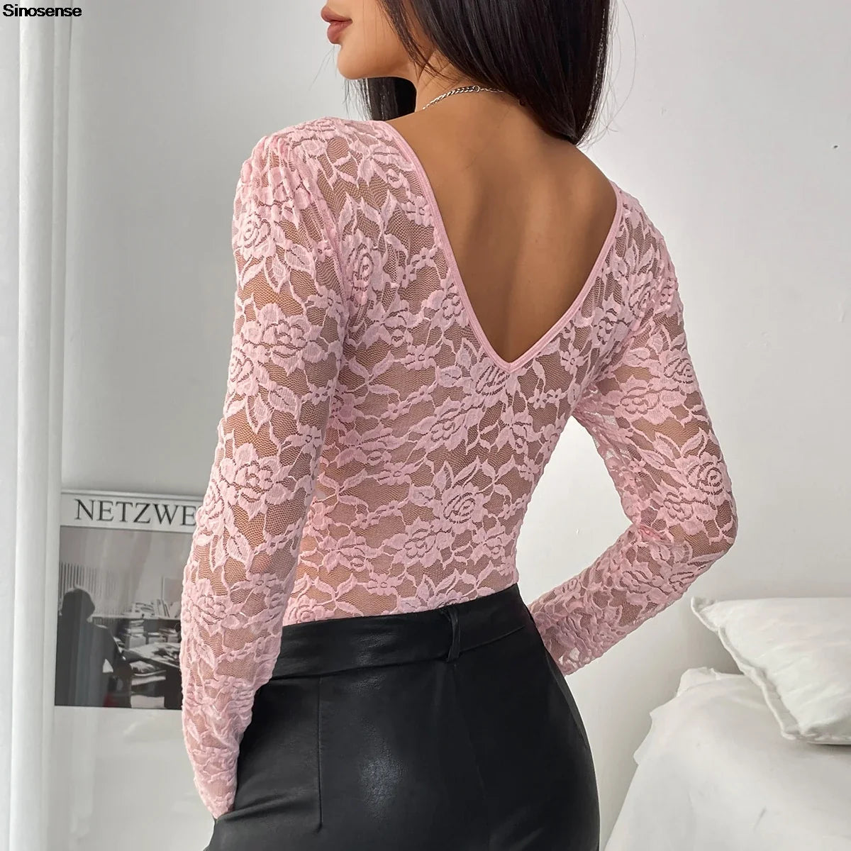 The Lace Poise Scalloped V-Neck Bodysuit