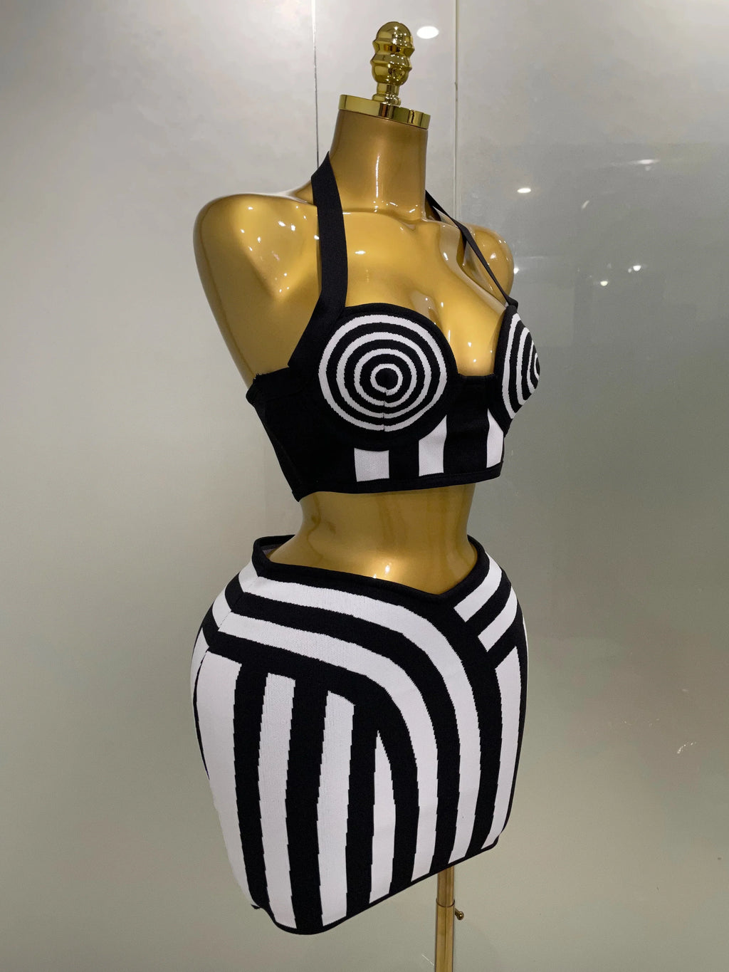 The Optical Affair Halter Mini Skirt Set