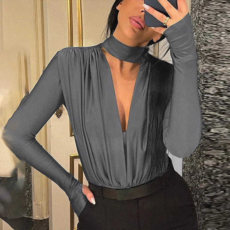 The Slim V-Neck Long Sleeve Bodysuit
