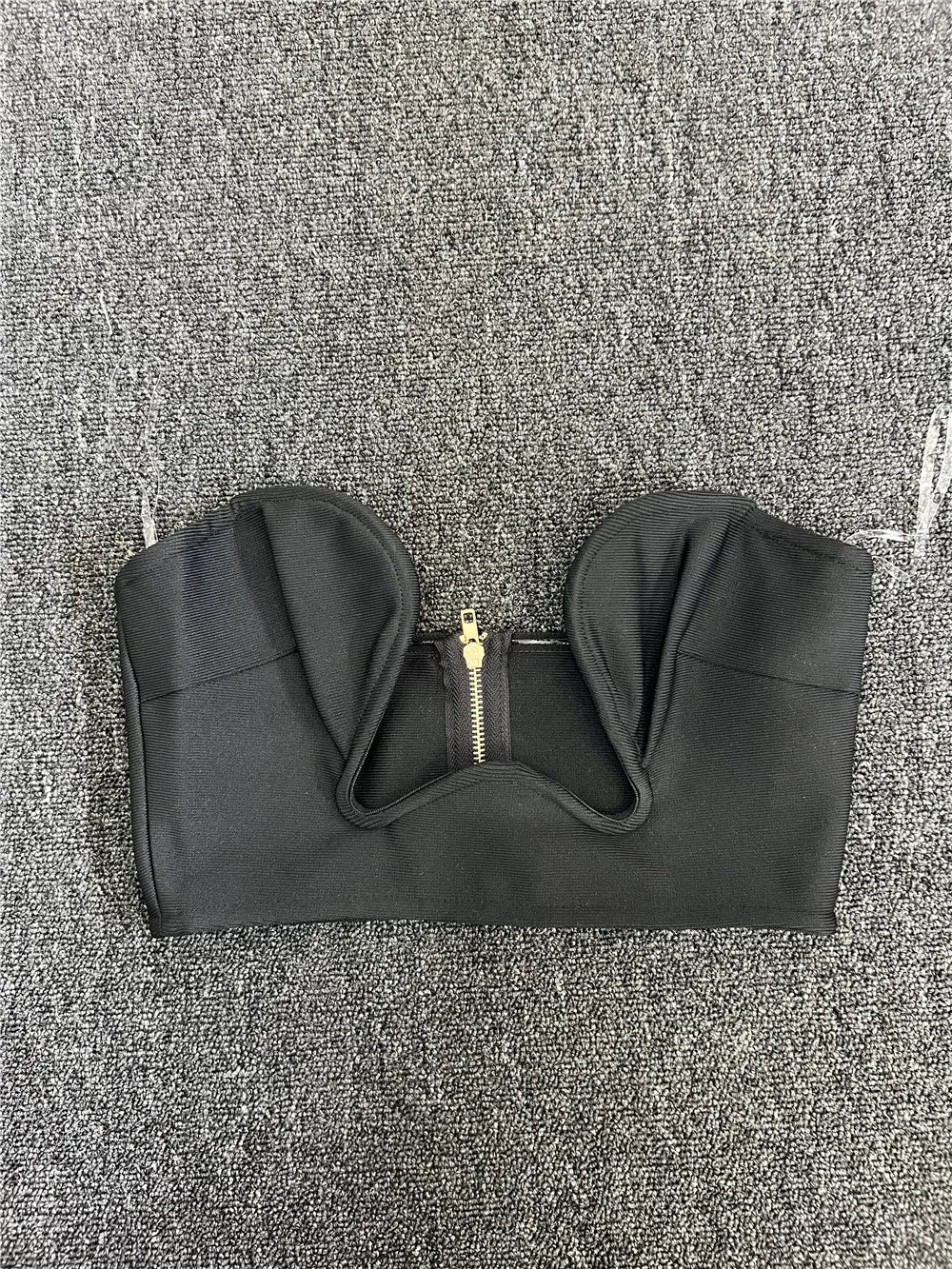 The Heartbreaker Plunge Strapless Crop Top