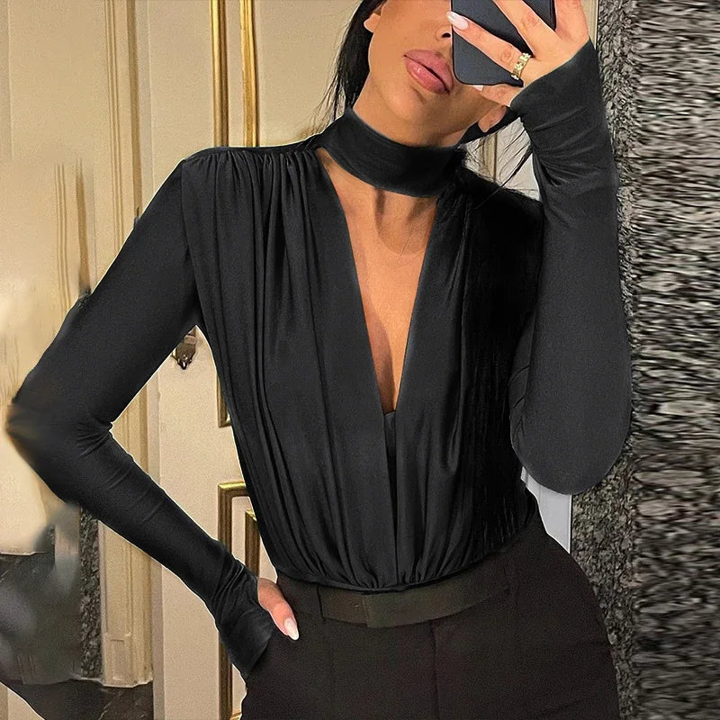 The Slim V-Neck Long Sleeve Bodysuit