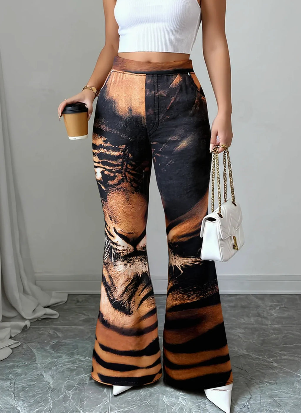 The Tiger Statement Graphic Flare Pants