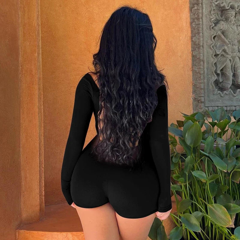 Hugcitar Afterhours Lace-Up Romper