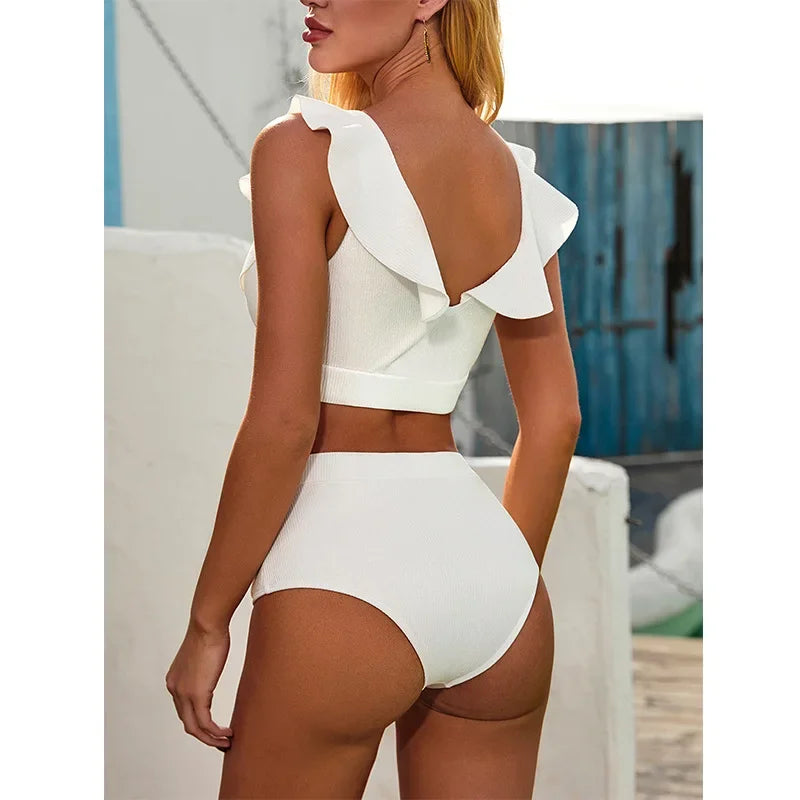 The Riviera Ruffle High Waist Bikini Set