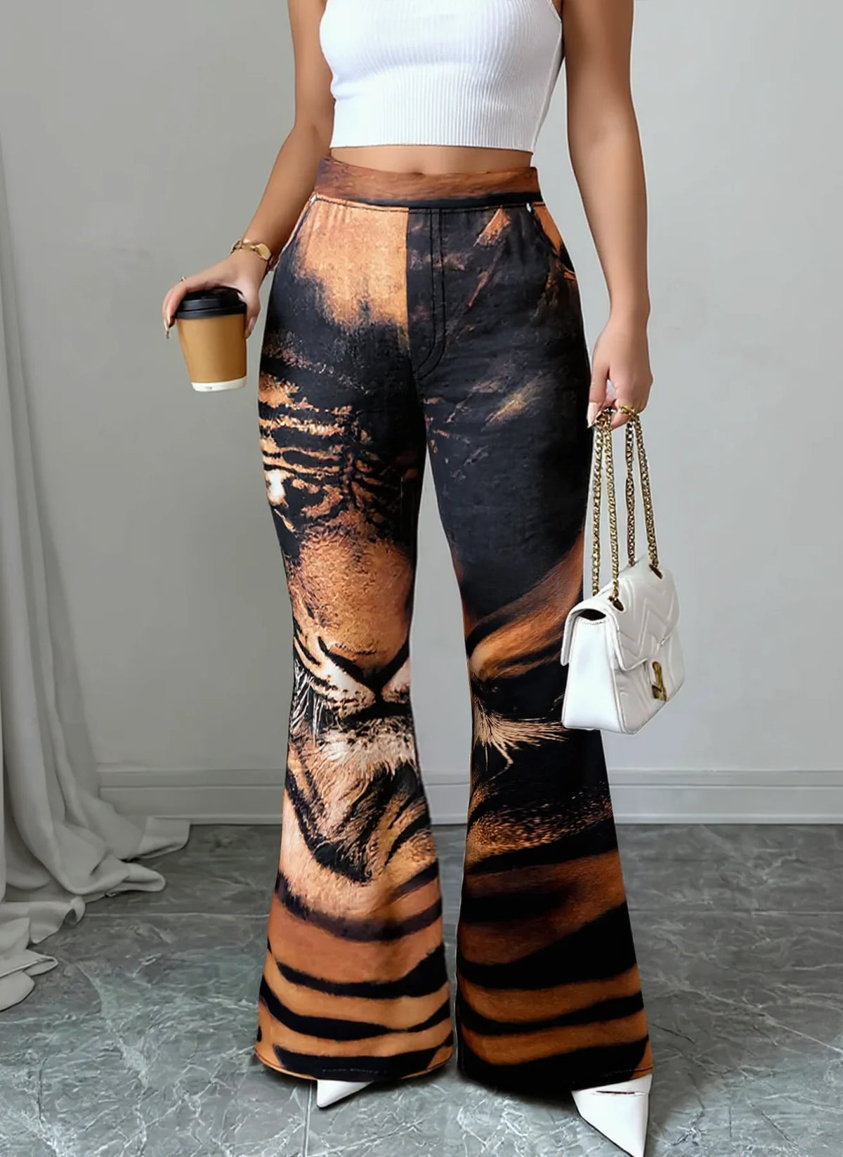The Tiger Statement Graphic Flare Pants