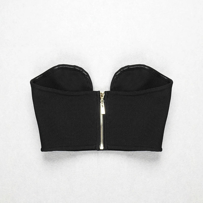 The Heartbreaker Plunge Strapless Crop Top