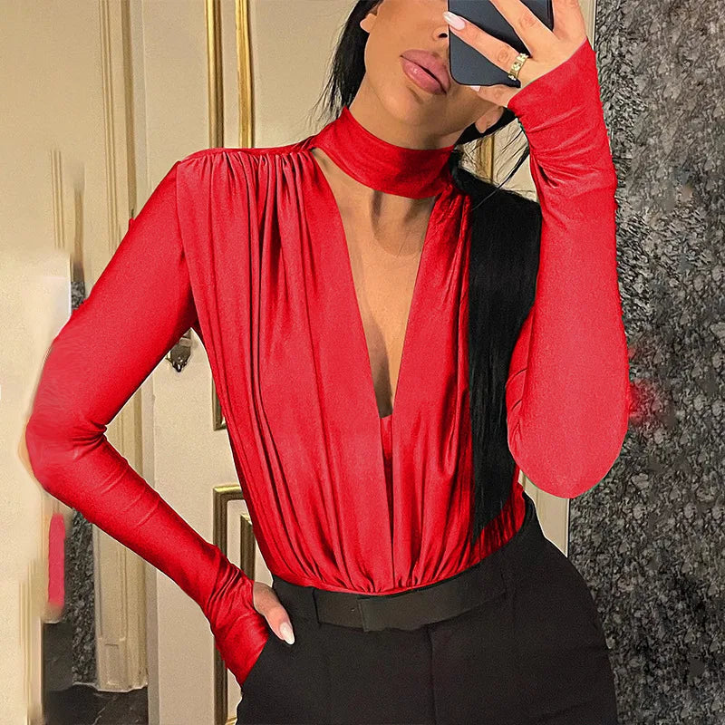 The Slim V-Neck Long Sleeve Bodysuit