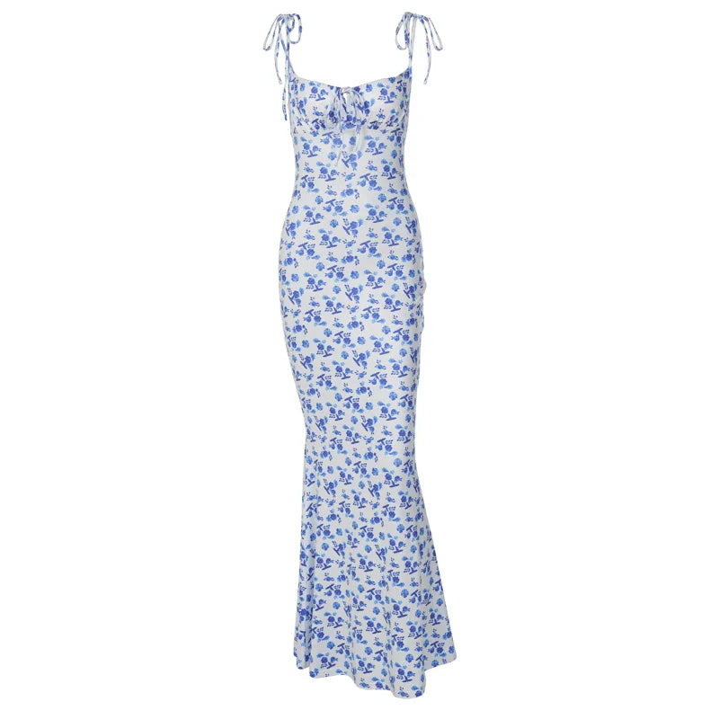 The Floral Strapless Bodycon Maxi Dress
