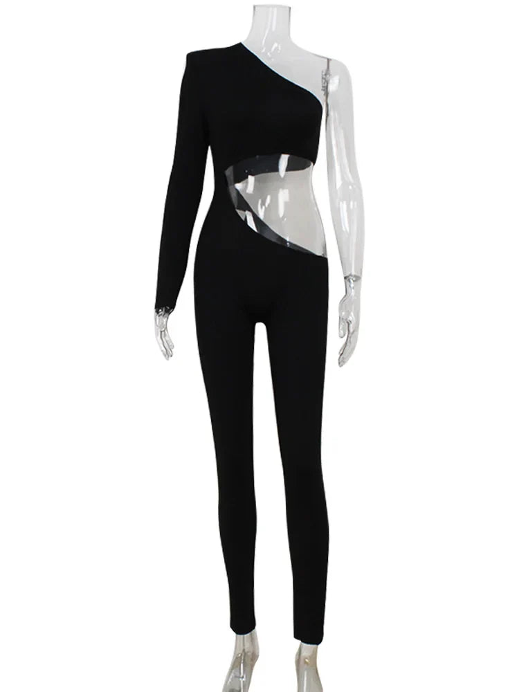 The Night Out One-Sleeve Cutout Jumpsuit