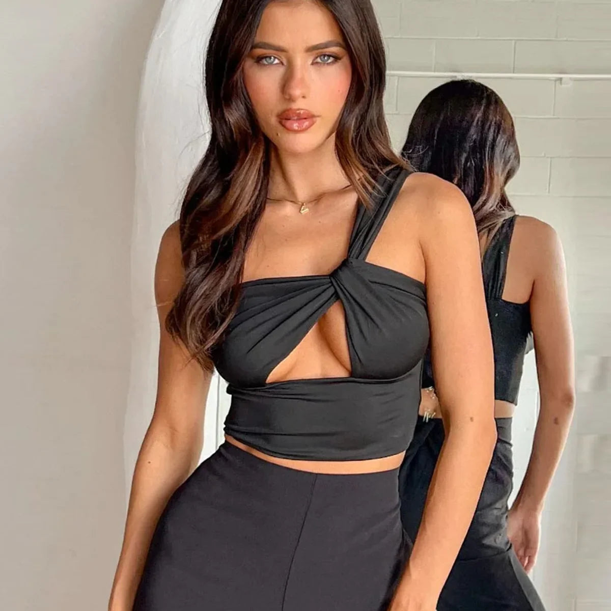 The One-Shoulder Open Back Nightclub Top