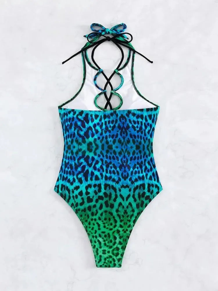Daxiyee Wild Lagoon Lace-Up Swimsuit