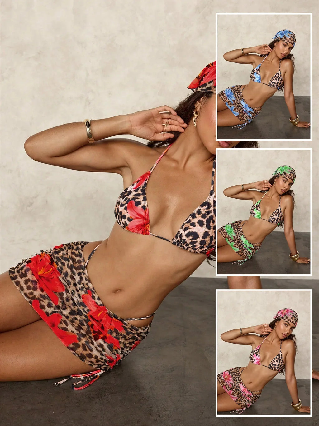 The Wild Bloom Four-Piece Bikini Set