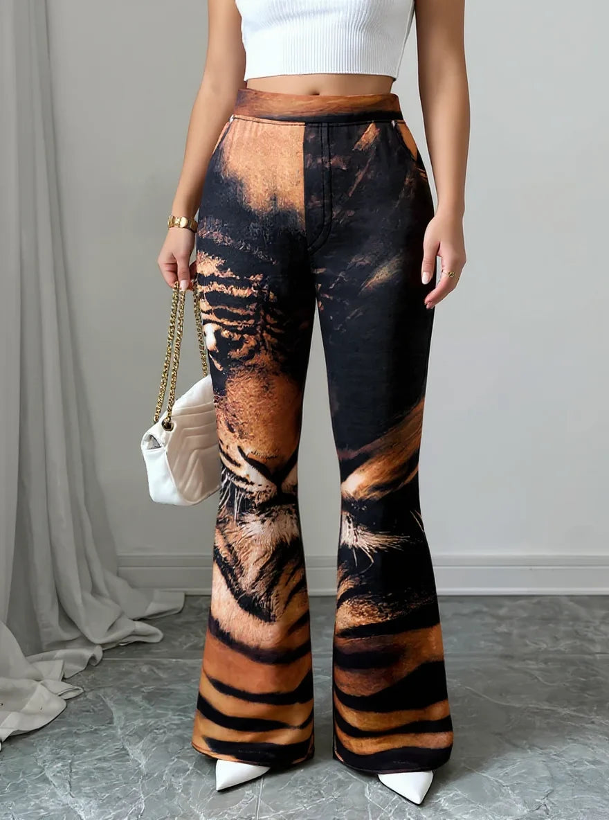 The Tiger Statement Graphic Flare Pants