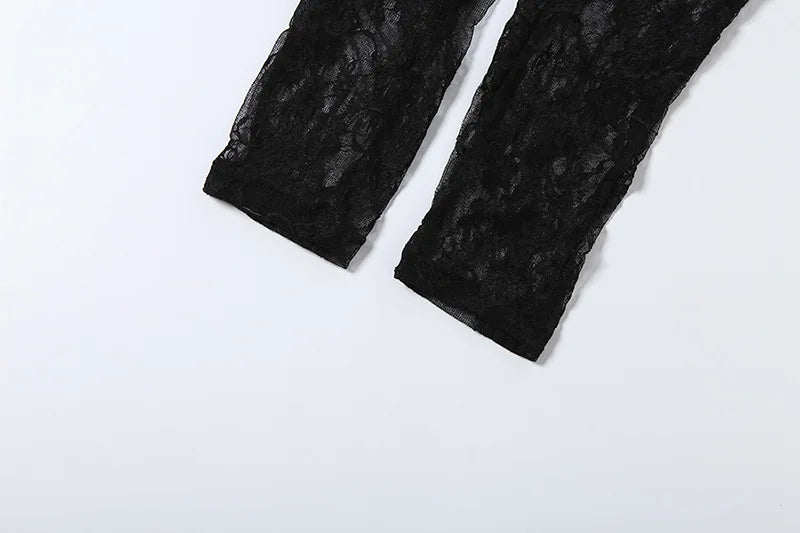 The Nightclub Siren Lace Mesh Jumpsuit