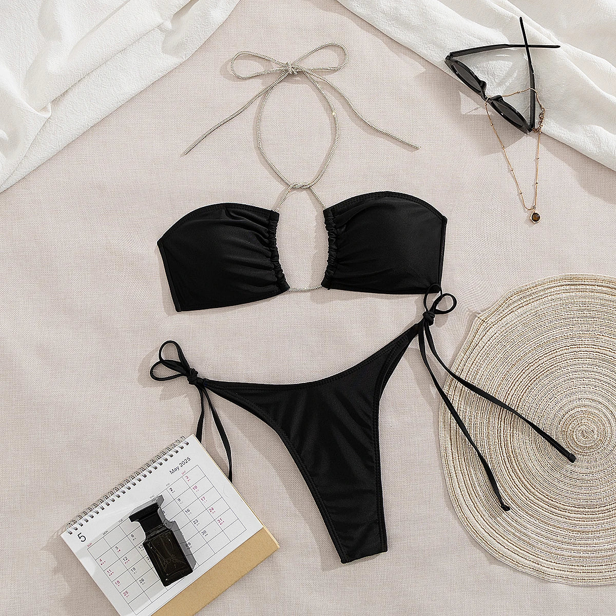 The Golden Hour Halter Tie-Side Bikini