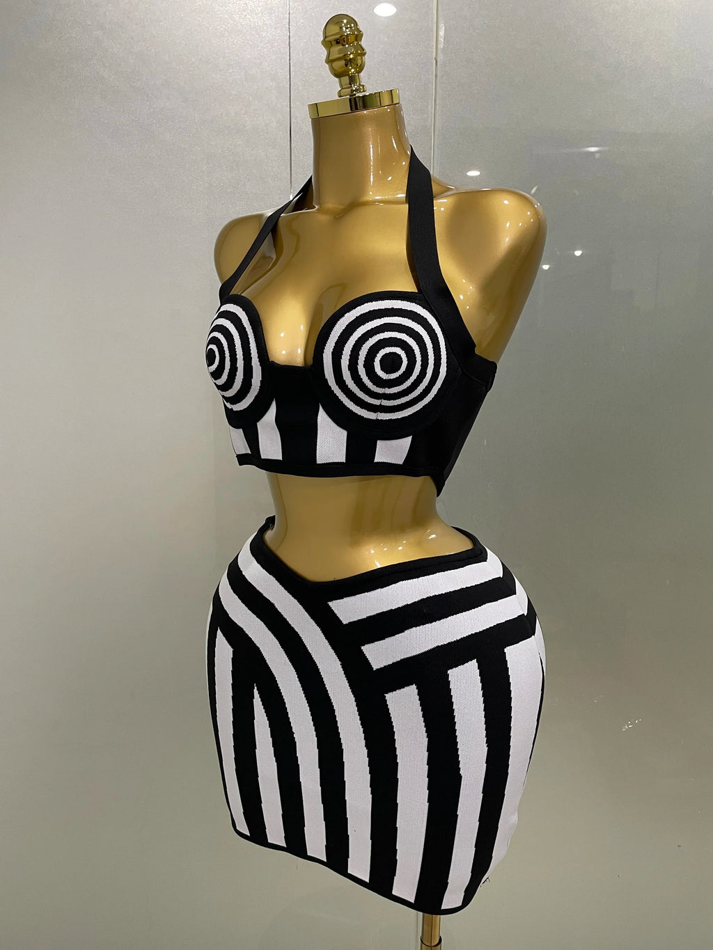 The Optical Affair Halter Mini Skirt Set