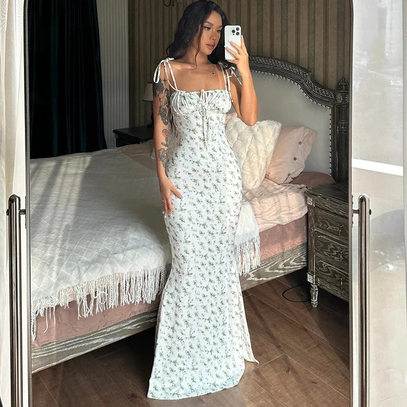 The Floral Strapless Bodycon Maxi Dress