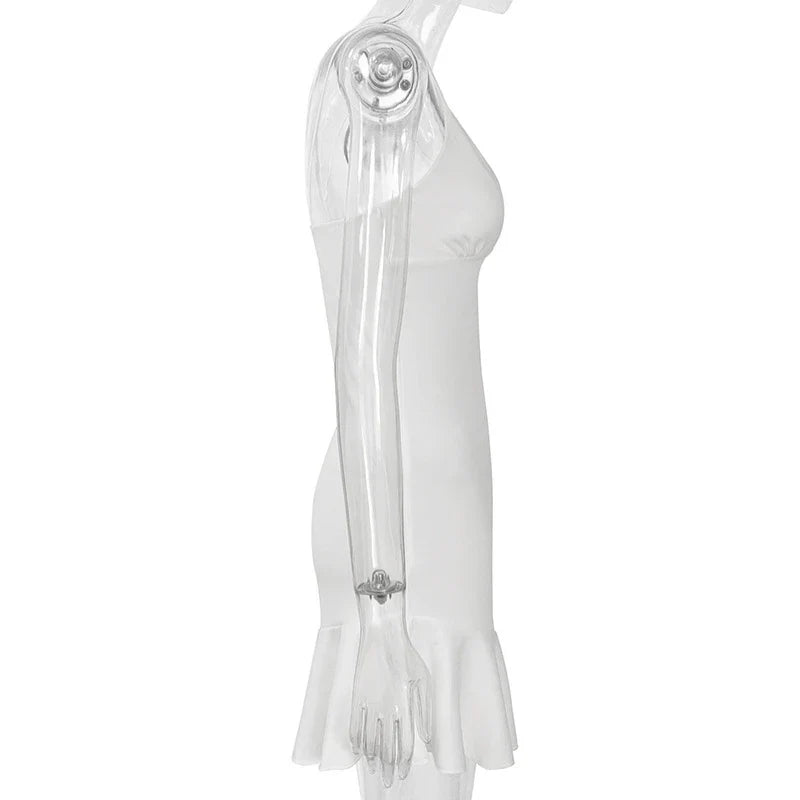 The Ruffled V-Neck Bodycon Mini Dress