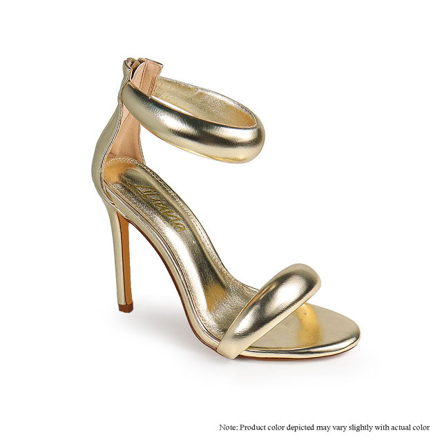 Tisha Two-Strap Stiletto Sandal | Padded Ankle Strap & Back Zip