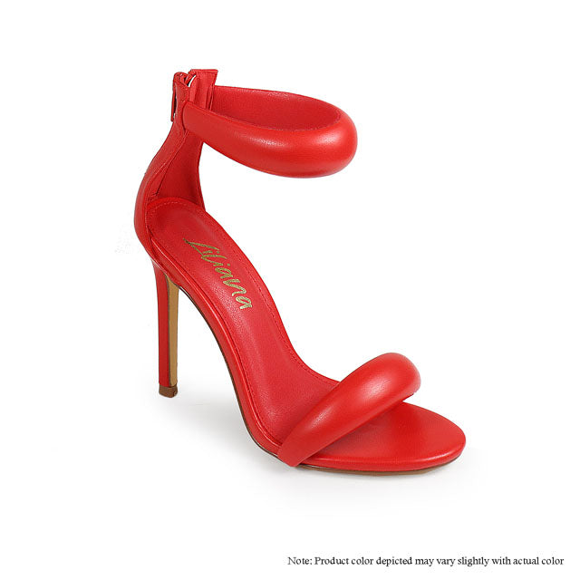 Tisha Two-Strap Stiletto Sandal | Padded Ankle Strap & Back Zip