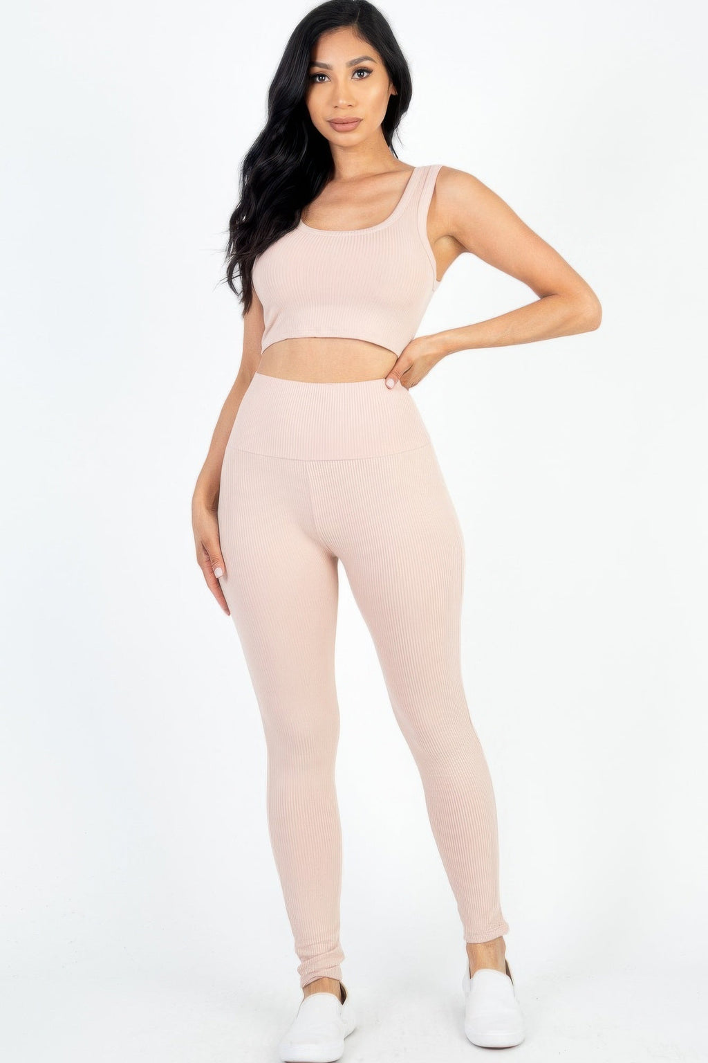 The Studio Luxe Ribbed Crop & Leggings Set