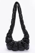 Quilted Puffer Shoulder Bag | Ruched Faux Leather Hobo