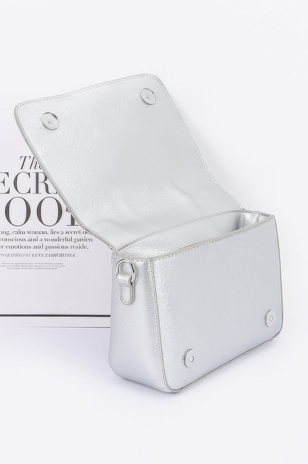 Faux Leather Metal Studded Jacket Clutch