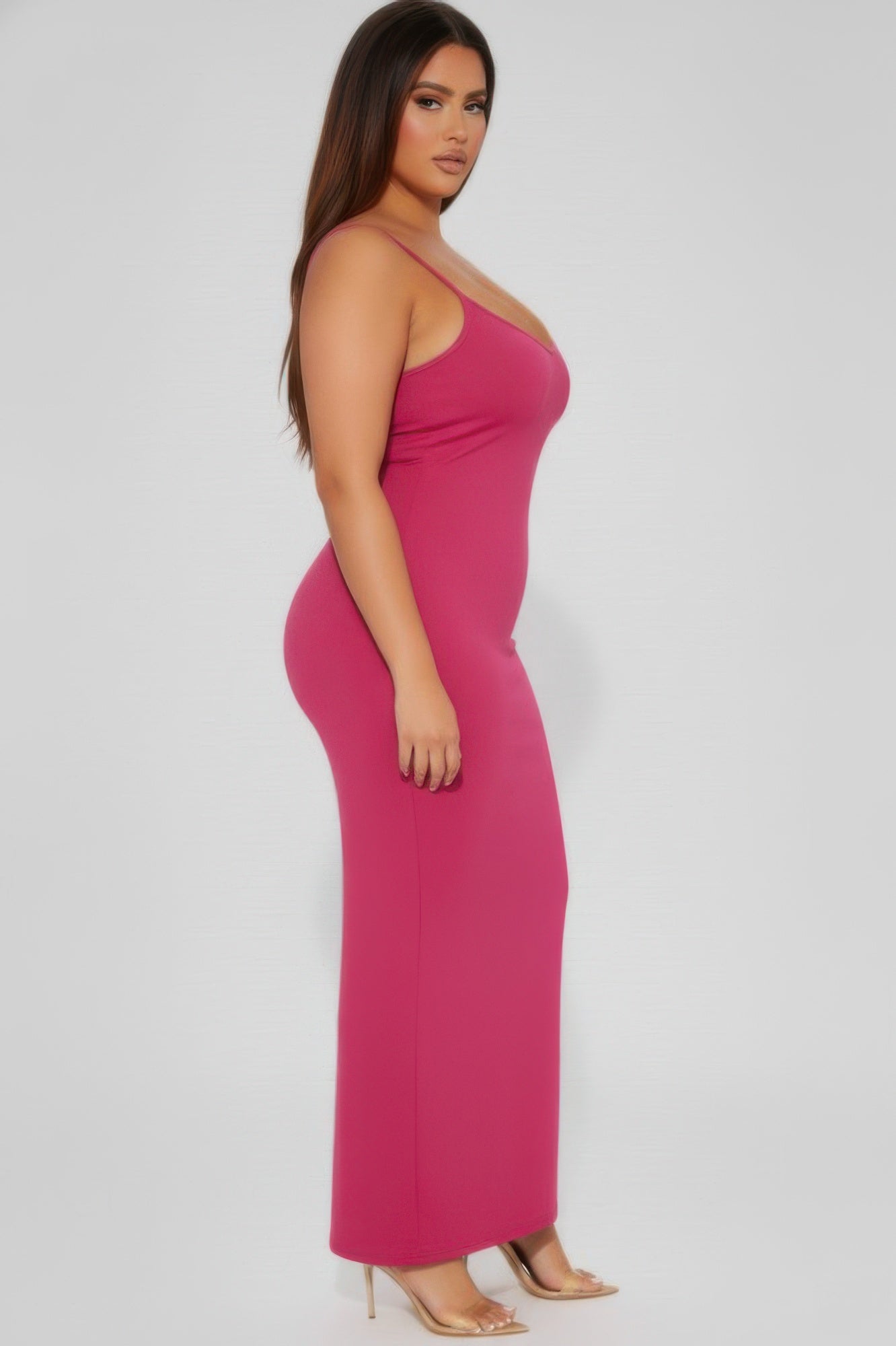 Plus Size Ribbed Cami Maxi Dress | Spaghetti Strap Bodycon Column
