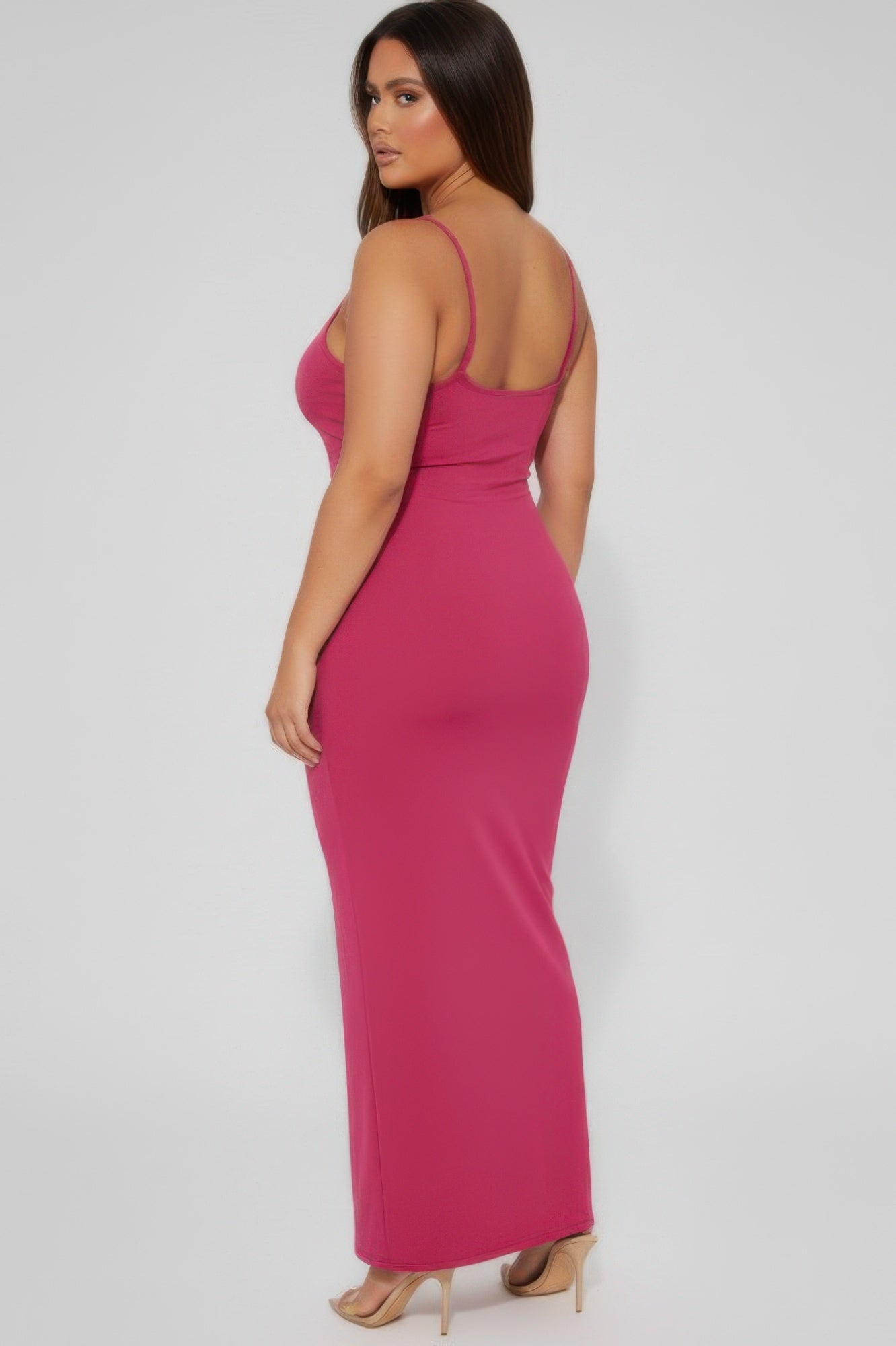 Plus Size Ribbed Cami Maxi Dress | Spaghetti Strap Bodycon Column