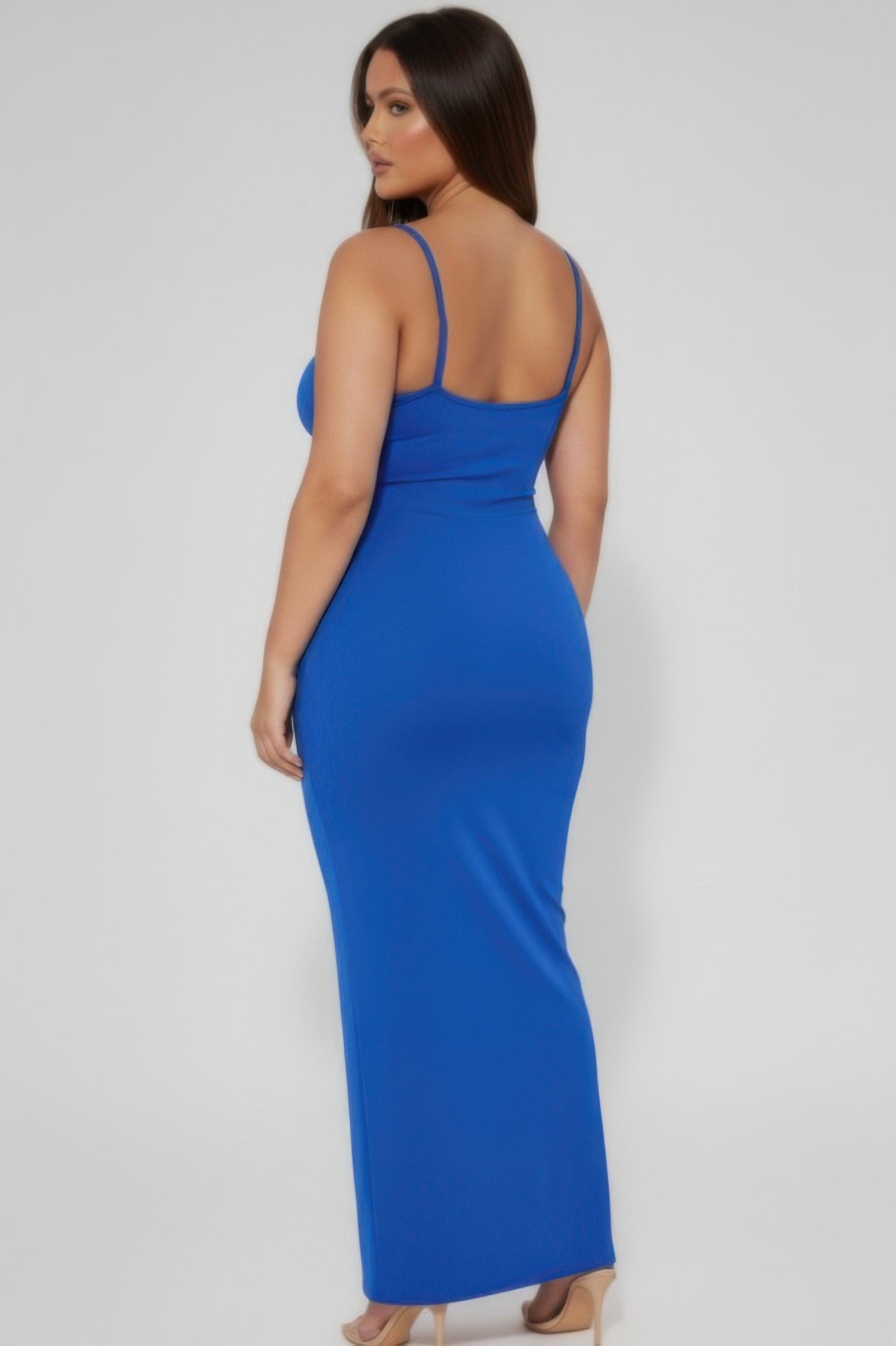 Plus Size Ribbed Cami Maxi Dress | Spaghetti Strap Bodycon Column