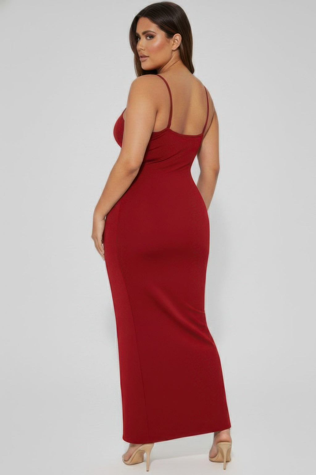 Plus Size Ribbed Cami Maxi Dress | Spaghetti Strap Bodycon Column