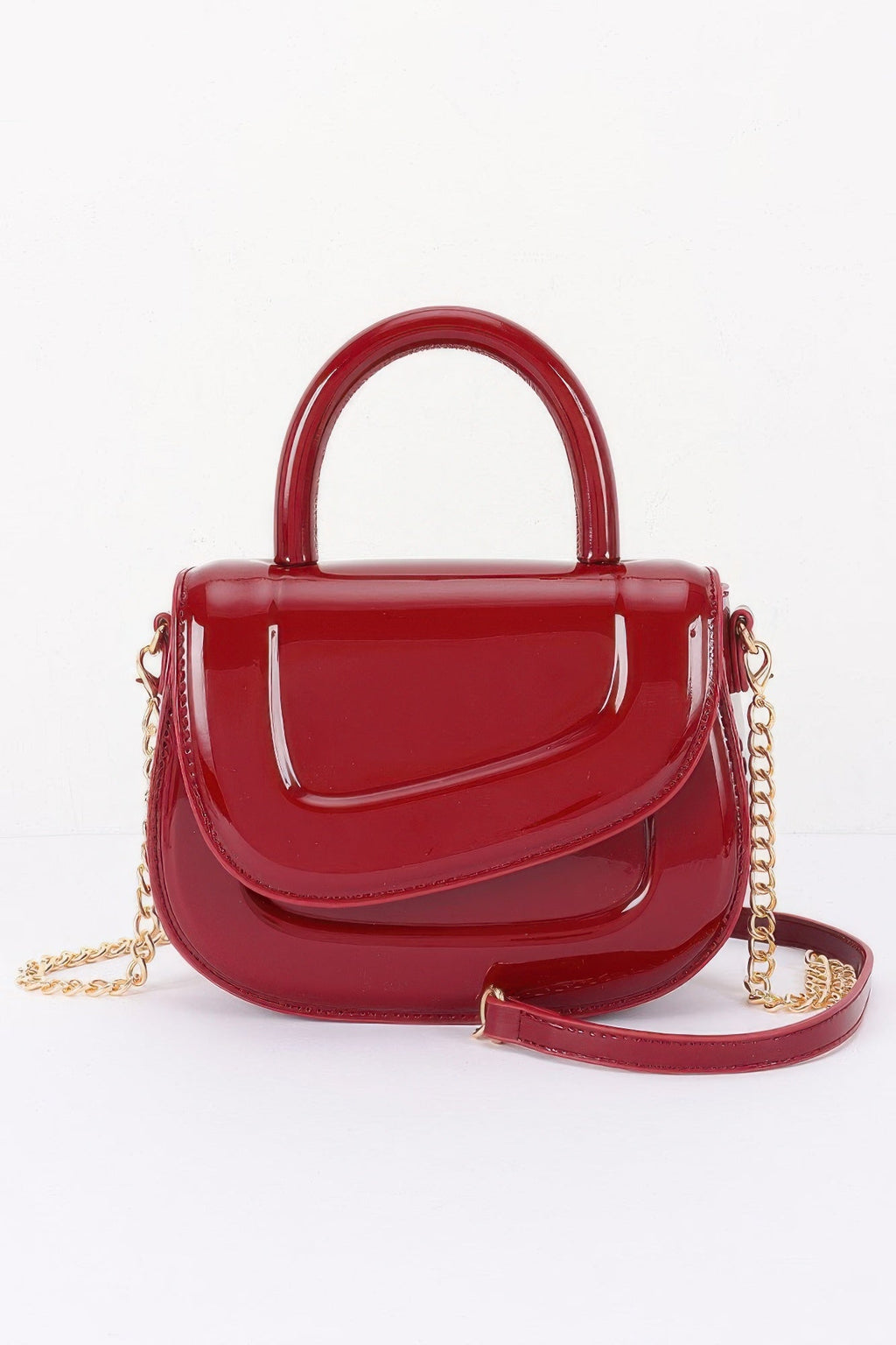 The Glossy Patent Top Handle Bag