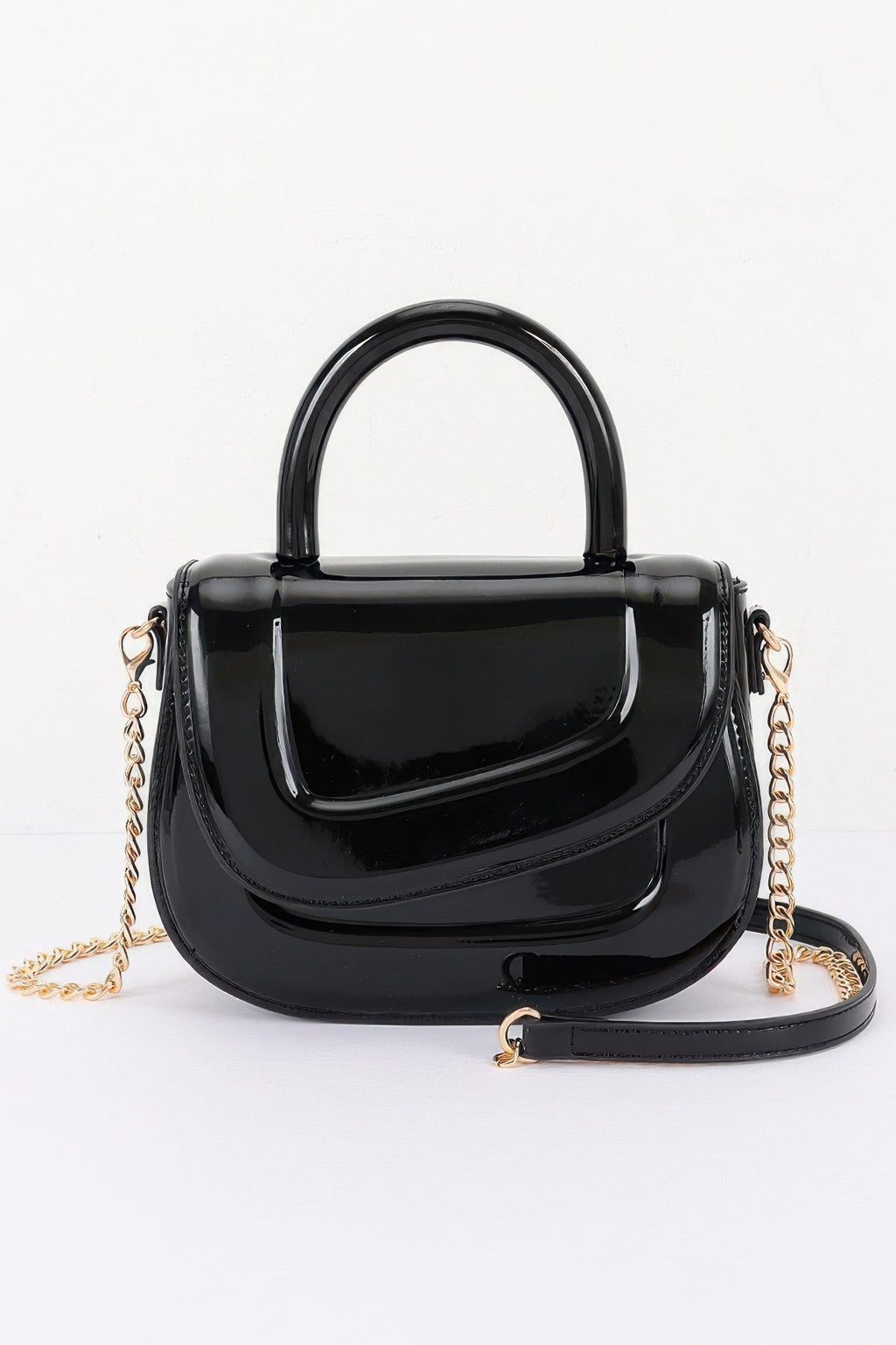 The Glossy Patent Top Handle Bag