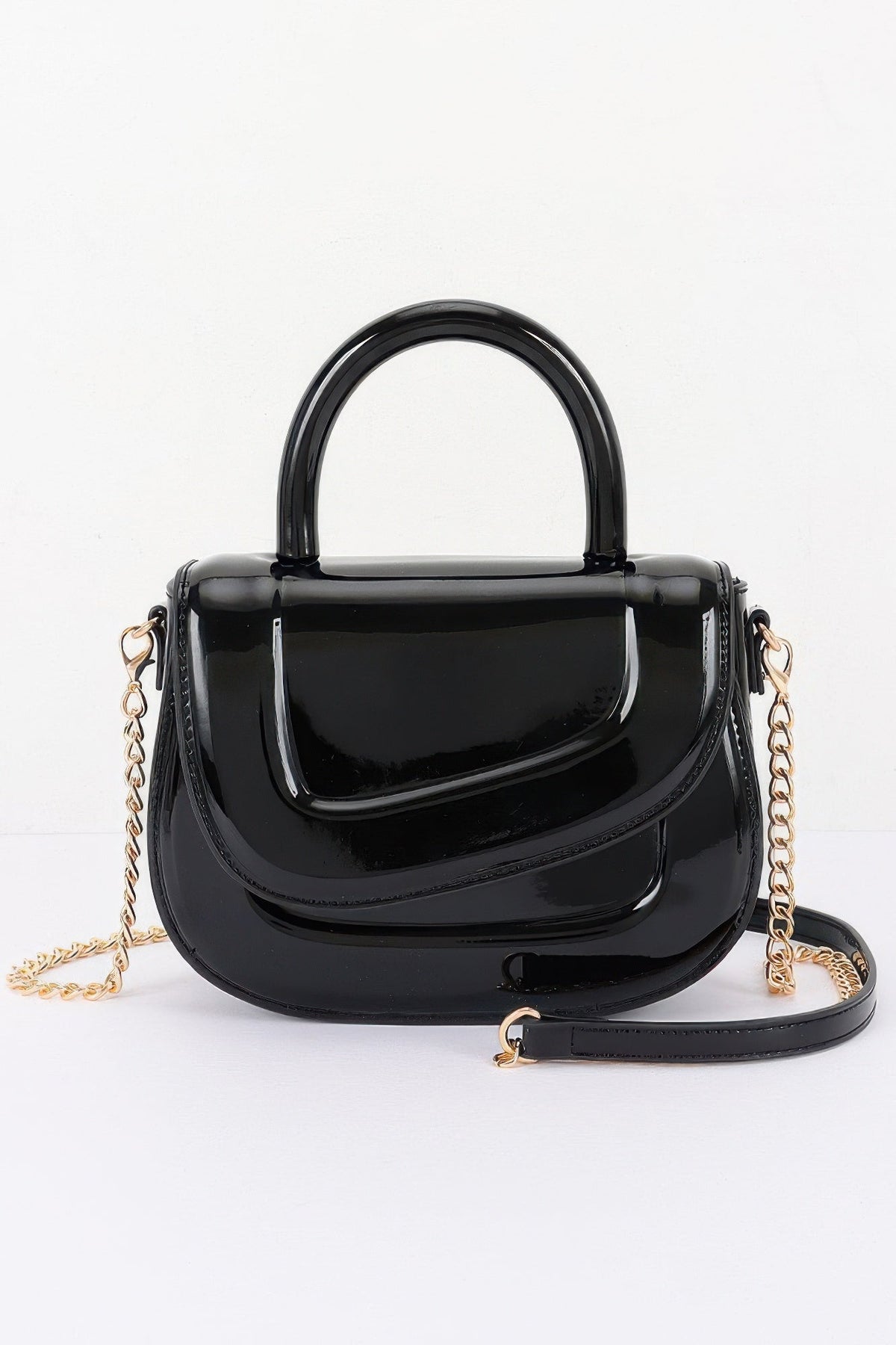 The Glossy Patent Top Handle Bag