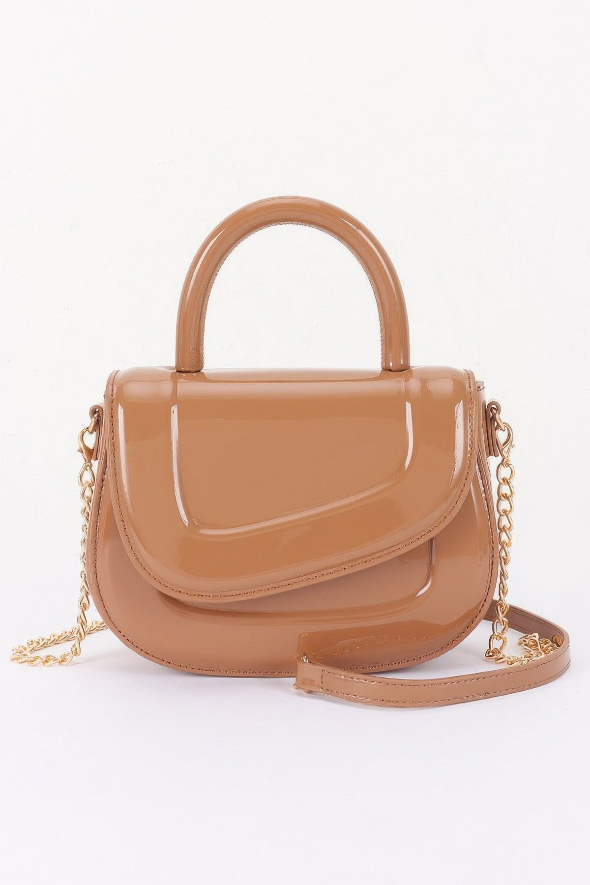 The Glossy Patent Top Handle Bag