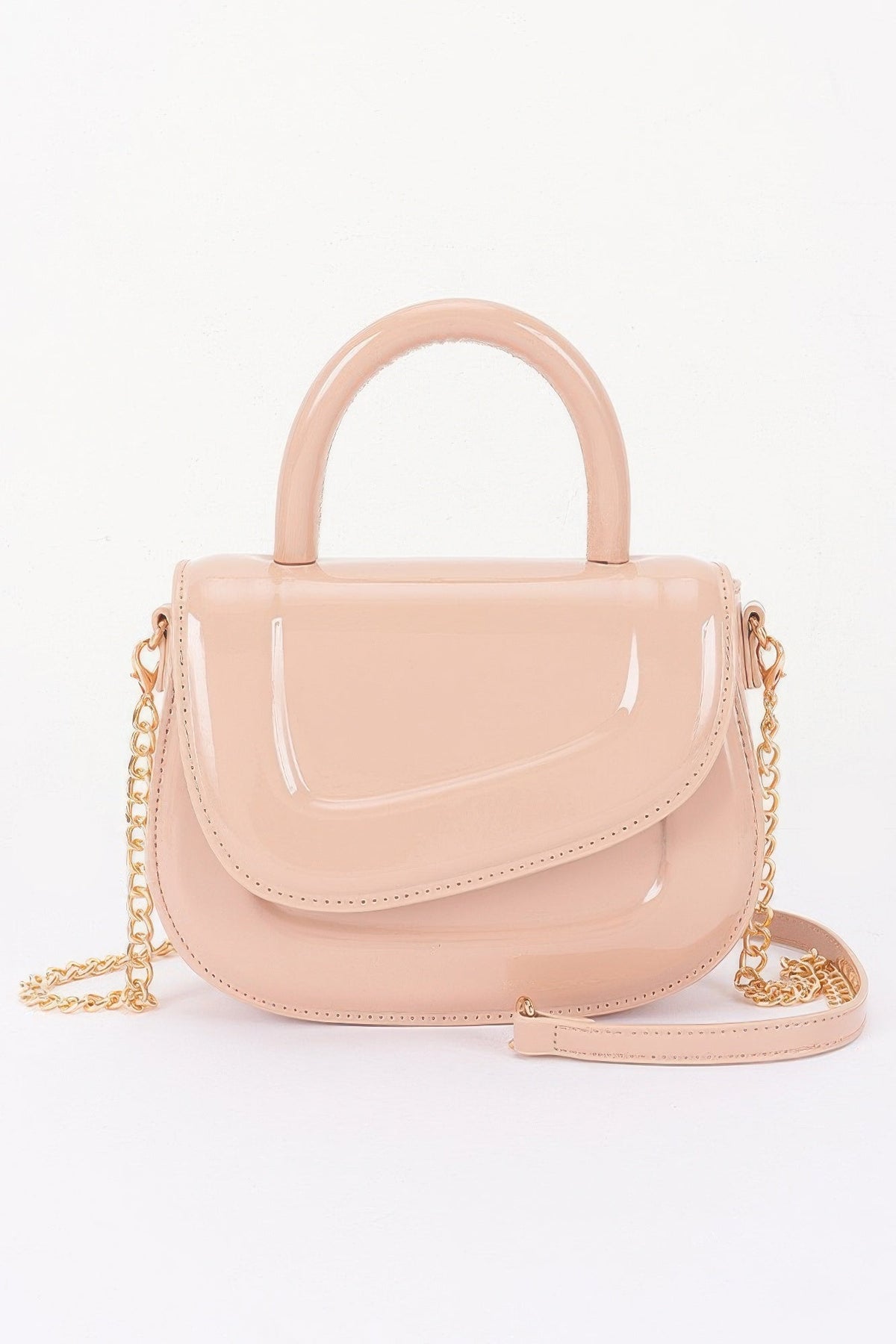 The Glossy Patent Top Handle Bag